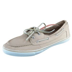 St. John's Bay Women Size 10 M Beige Boat Shoe‎ Fabric 0243921